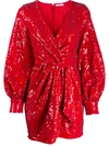 Amen Sequinned Mini Dress In Red