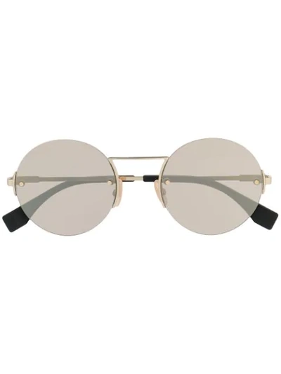 Fendi Round Frame Sunglasses In Gold