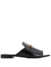 Gucci Slip-on Horsebit Buckle Sandals In Black