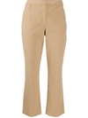 Theory Tailored Cropped Trousers In Neutrals