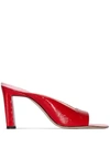 Wandler Isa 85mm Lambskin Sandals In Red