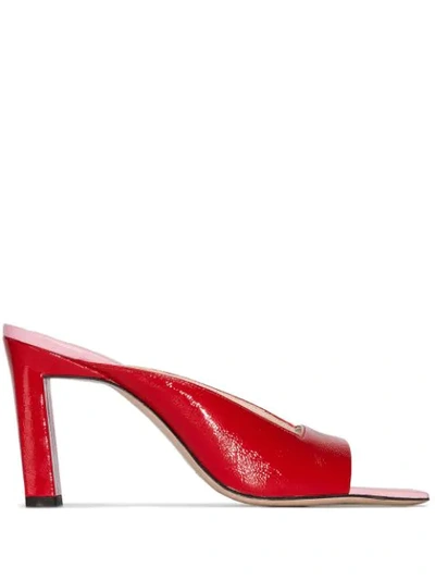 Wandler Isa 85mm Lambskin Sandals In Red