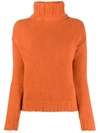 Aragona Turtleneck Knit Jumper In Orange