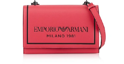 Emporio Armani Two-tone Shoulder Bag In Red/black