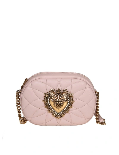 Dolce & Gabbana Shoulder Bag Devotion In Nappa Matelassé In Pink