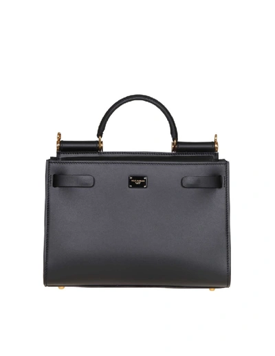 Dolce & Gabbana Sicily Bag 62 Small In Calf Leather In Grey