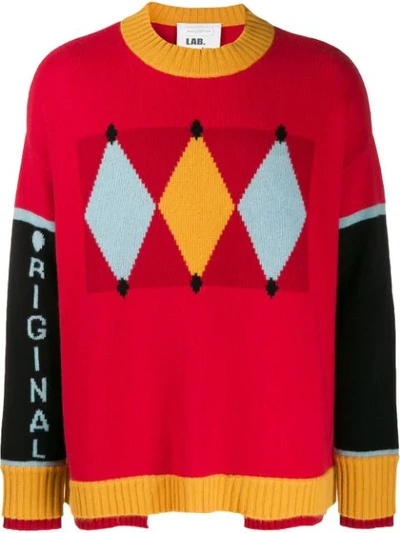 Ballantyne Colour-block Jumper In Red