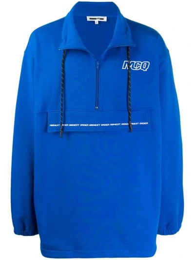 Mcq By Alexander Mcqueen Mcq Alexander Mcqueen Sweatshirt With Drawstring In Blue