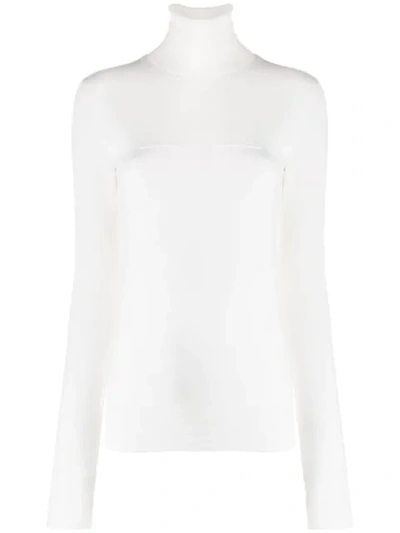 Mm6 Maison Margiela Slim Fit Polo Neck In White