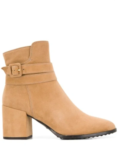 Tod's Buckle 75mm Ankle Boots In Neutrals