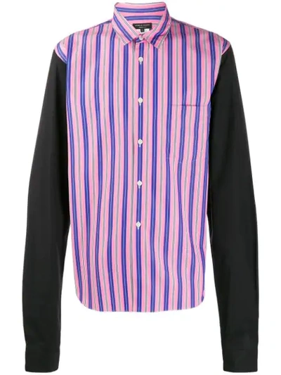 Comme Des Garçons Homme Deux Striped Panel Shirt In Pink