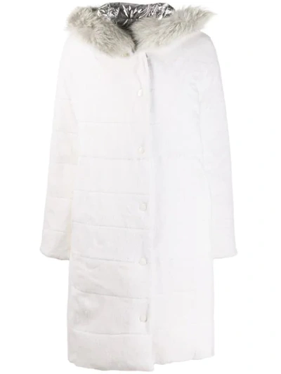 Yves Salomon Reversible Oversized Coat In White