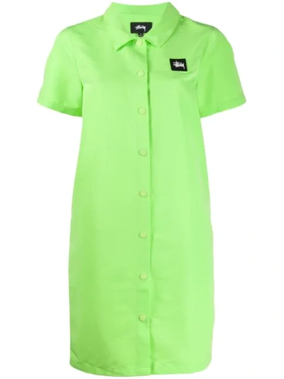 Stussy Nomi House Shirt Dress In Green
