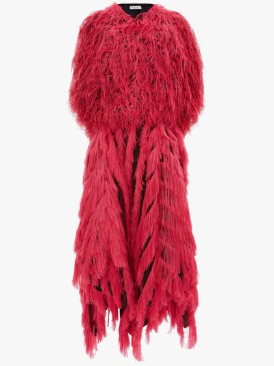 Jw Anderson Allover Fil Coupe Dress In Red
