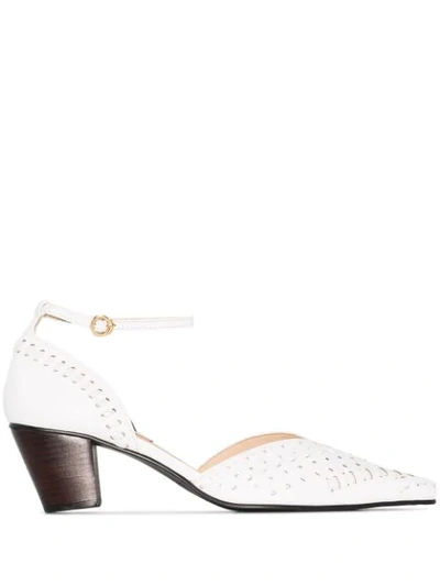 Reike Nen Woven Stacked-heel Pumps In White