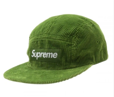 Pre-owned Supreme Corduroy Camp Cap (ss18) Green