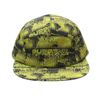Pre-owned Supreme  World Famous Taped Seam Camp Cap Acid Green
