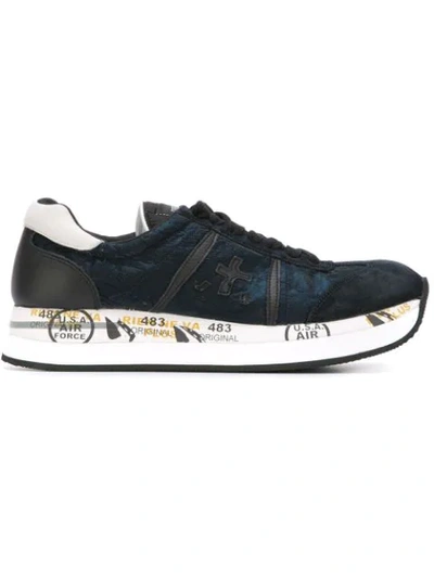 Premiata Conny Logo Patch Sneakers In Blue