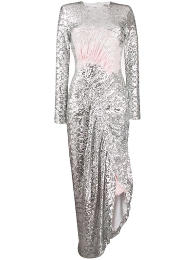 Preen By Thornton Bregazzi Wilda Sequin Dress In Silver