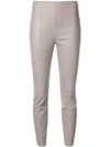 Lorena Antoniazzi Faux-leather Skinny Trousers In Neutrals