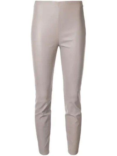 Lorena Antoniazzi Faux-leather Skinny Trousers In Neutrals