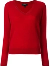 Theory V-neck Jumper In Red