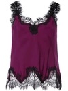 Gold Hawk Lace Detail Top In Purple