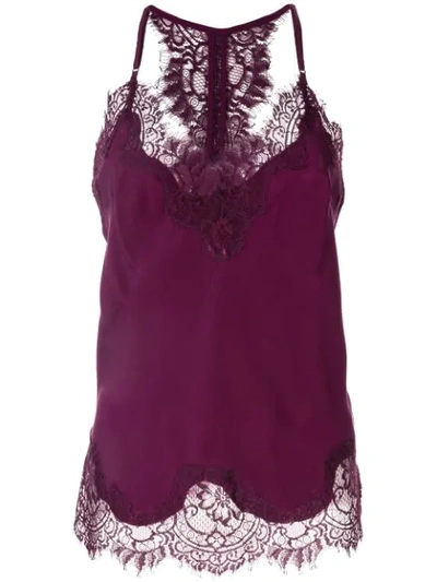 Gold Hawk Lace Detail Top In Purple