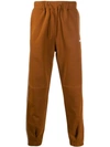 Msgm Piped Logo Track Pants In Brown