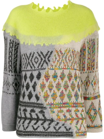 Antonio Marras Mix Fabric Sweater In Green