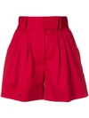 Styland High Waisted Shorts In Red