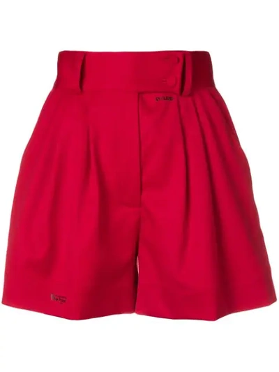 Styland High Waisted Shorts In Red