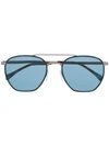 Hugo Boss Pilot-frame Tinted Sunglasses In Silver