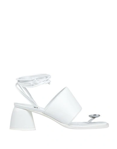 Ellery Toe Strap Sandals In White