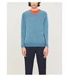 John Smedley Blenheim V-neck Wool Jumper In Blue Wash