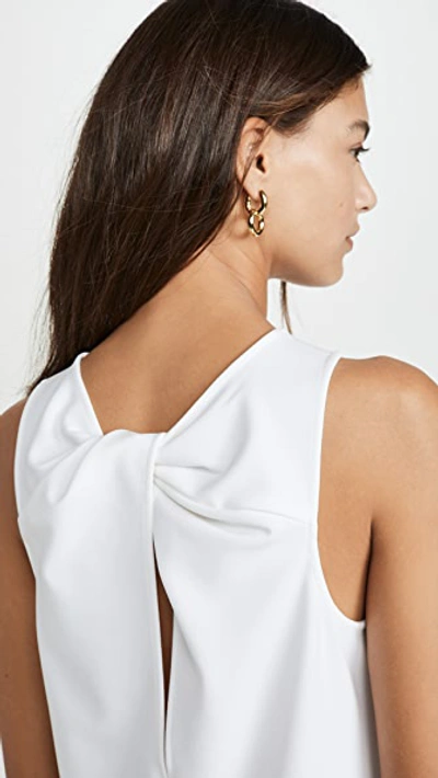 Tibi Structured Crepe Tank With Twist-back Detail In White