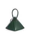 Nita Suri Lia Pyramid Leather Top Handle Bag In Green