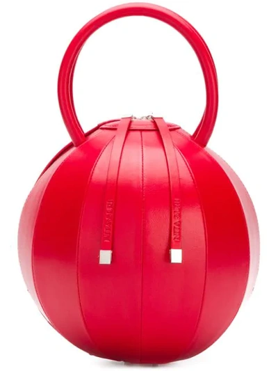 Nita Suri Pilo Sphere Leather Top Handle Bag In Red