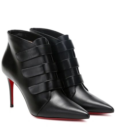 Christian Louboutin Triniboot 85 Leather Ankle Boots In Black