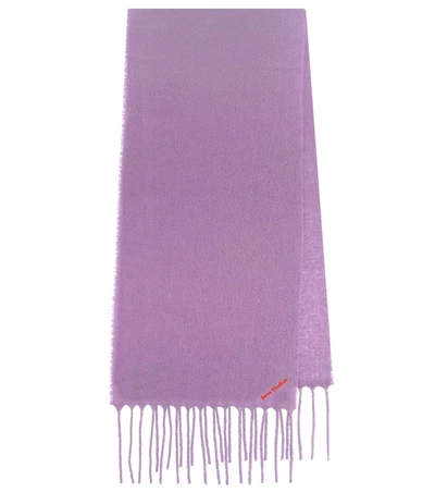 Acne Studios Villy Wool-blend Scarf In Purple