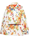 Miu Miu Cargo-pocket Floral-print Cape In White