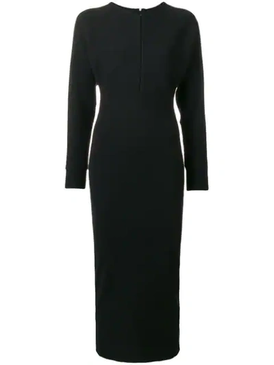Pucci Notch Neck Stretch Fitted Dress In Black