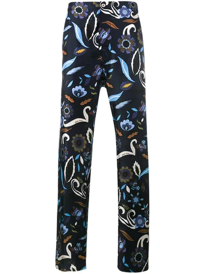 Fendi Pyjamahose Mit Floralem Print In Blue