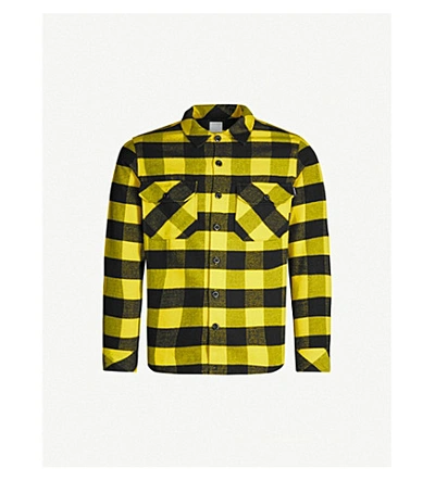 Sandro Lumber Checked Relaxed-fit Cotton Shirt In Yellow