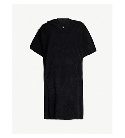 Calvin Klein Intense Power Cotton-towelling Poncho In Beh Black