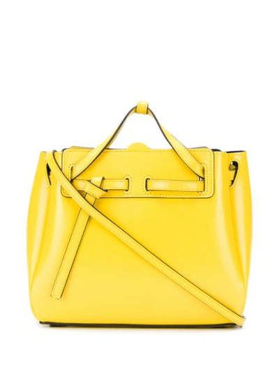 Loewe Lazo Leather Mini Bag In Yellow