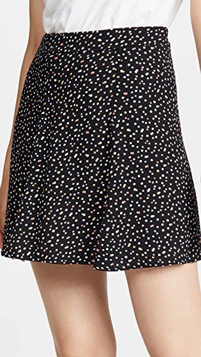 Reformation Flounce Polka Dot-print Crepe Mini Skirt In Confetti
