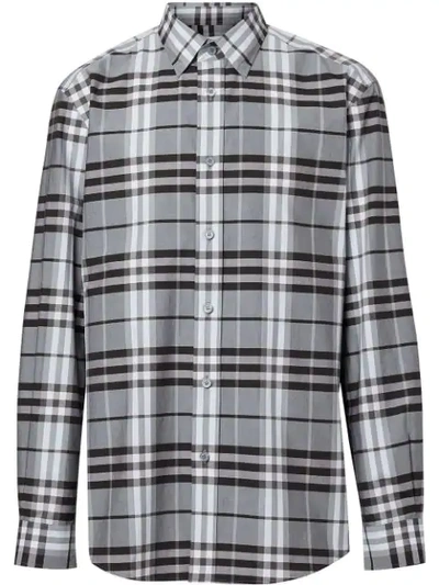 Burberry Caxton Vintage Check Button-up Shirt In Blue