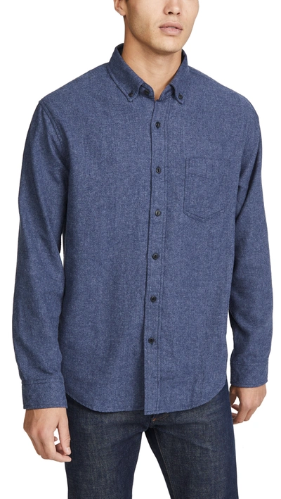 Rails Runson Slim Fit Flannel Button-down Shirt In Heather Blue