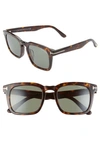 Tom Ford Men's Dax Square Tortoiseshell Sunglasses In Havana/ Green